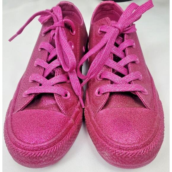 Converse Womens 6 All Star Chuck Taylor Low Top Fuchsia Pink Sneakers Shoes EUC - Picture 3 of 9